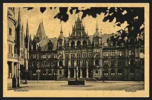 AK Wiesbaden, Partie am Rathaus