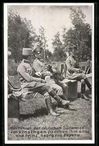 AK Prinz Georg von Bayern neben dem Führer der deutschen Südarmee von Linsingen