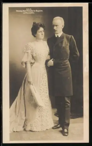 AK S. K. H. Herzog Karl Theodor in Bayern mit Gemahlin