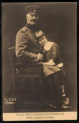 AK Prinz Alphons von Bayern mit Prinz Joseph Clemens
