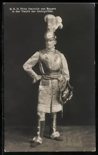 AK S. K. H. Prinz Heinrich von Bayern in der Tracht der Georgiritter