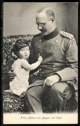 AK Prinz Alfons von Bayern mit Sohn