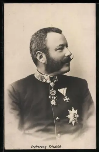 AK Erzherzog Friedrich von Österreich, Profilportrait