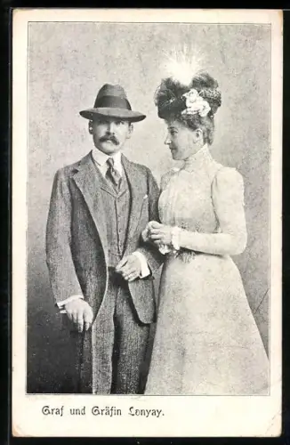 AK Paarfoto des Grafen und der Gräfin Lonyay von Österreich