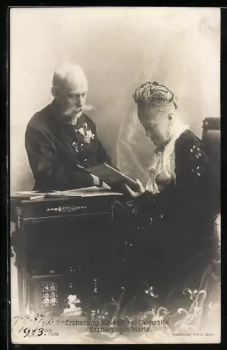 AK Erzherzog Rainer mit Gemahlin Erzherzogin Maria von Österreich
