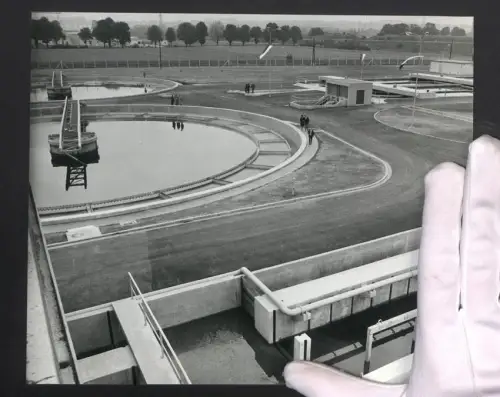 Fotografie Pressedienst Wien, Ansicht Wien, die Kläranlage Blumenthal, Klärbecken