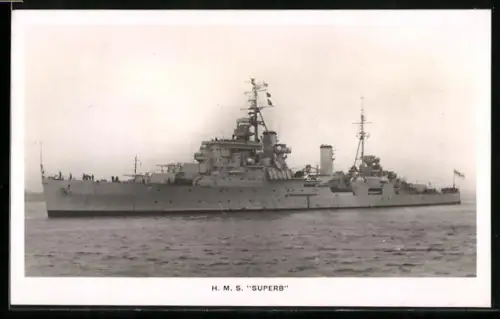 AK Kreuzer H.M.S. Superb der Royal Navy, Kriegsschiff