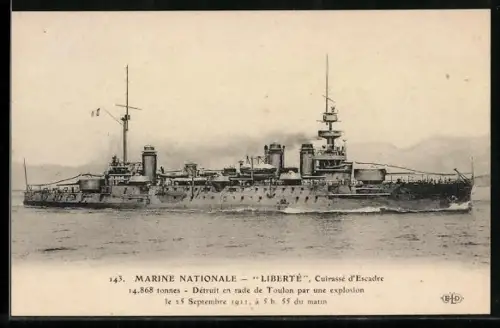 AK Marine Nationale, Cuirassé d`Escadre Liberté, Kriegsschiff