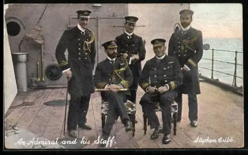 AK An Admiral and his staff on board of a warship, Kriegsschiff