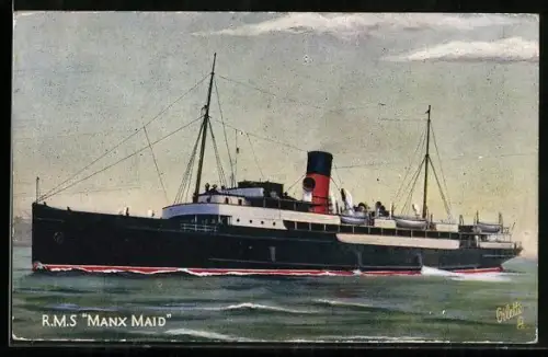 AK Passagierschiff R.M.S. Manx Maid in Fahrt