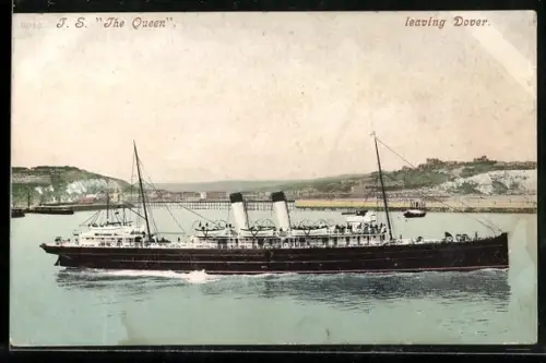 AK T.S. The Queen leaving Dover, Passagierschiff
