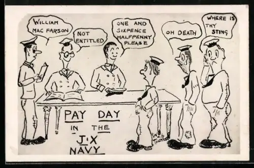 Künstler-AK Pay Day in the J-X Navy