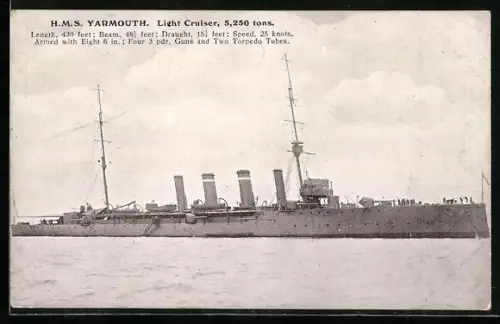 AK Light Cruiser HMS Yarmouth, Kriegsschiff