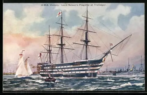 AK H.M.S. Victory, Lord Nelson`S Flagship at Trafalgar, Kriegsschiff