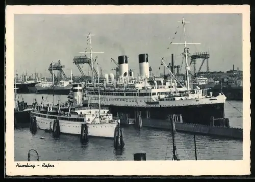 AK Passagierschiff Monte Rosa im Hamburger Hafen