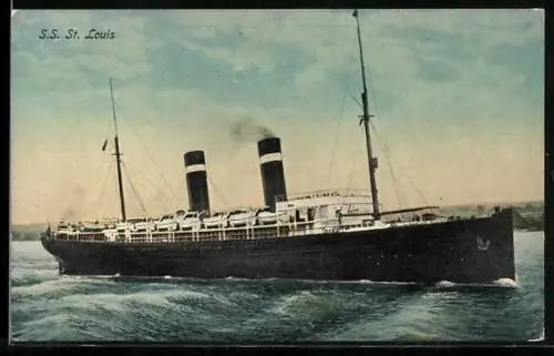 AK Passagierschiff S.S. St. Louis bei der Hafenausfahrt