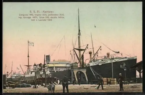 AK S.S. El Kantara mit 4425 BRT im Hafen liegend, Passagierschiff