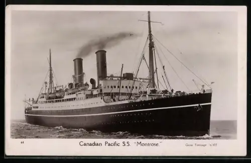 AK Passagierschiff S.S. Montrose der Canadian Pacific auf hoher See