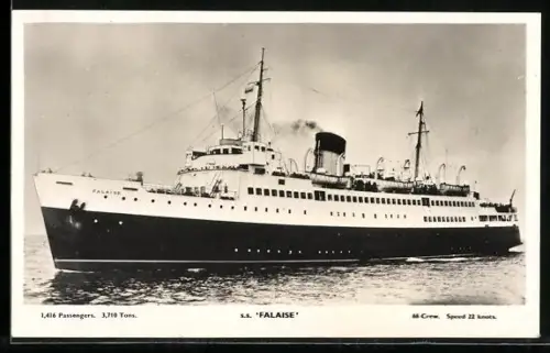 AK Passagierschiff S.S. Falaise mit 3710 BRT und Kappazität von 1416 Passagieren