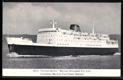AK M.V. Ulster Queen of the Belfast Steamship Co. Ltd., Liverpool-Belfast Ferry Service, Fährschiff