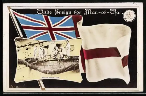 AK White Ensign for Man-of-War, Repairing Torpedo Nets, Kriegsschiff