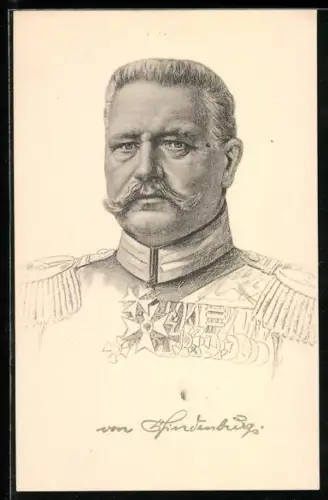 AK Generaloberst von Hindenburg, Kopfportrait