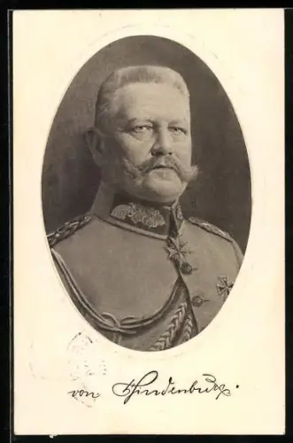 AK Portrait Paul von Hindenburg in Uniform