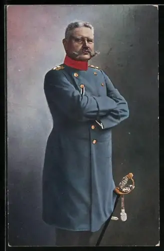 AK Paul von Hindenburg posierend in Uniform mit Degen