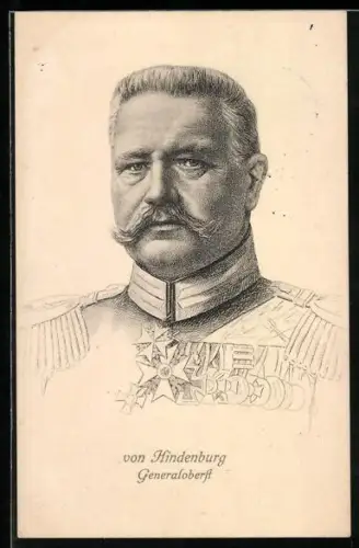 AK Generaloberst von Hindenburg, Kopfportrait
