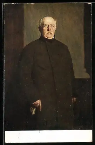 AK Portrait von Bismarck im schwarzen Mantel