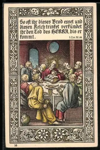 AK So oft ihr dieses Brod esset und diesen Kelch trinket verkündet..., I Cor XI 26, Bibel