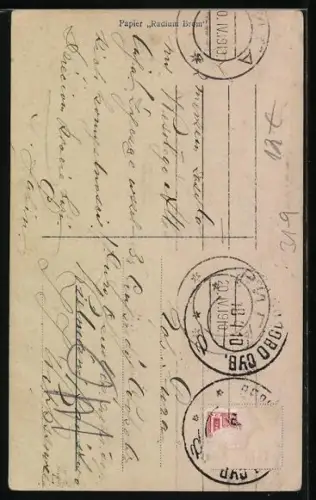 AK Junge Frau mit einem Banjo