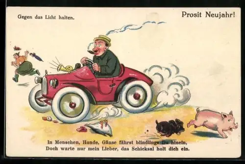 AK Mann fährt umsichtslos durch die Gegen, Polizist verfolgt ihn, Halt gegen das Licht