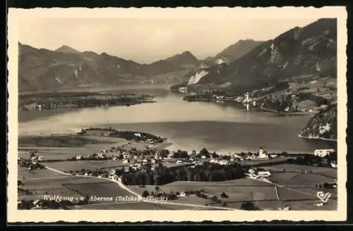 AK St. Wolfgang a. See, Totalansicht mit Wolfgangsee