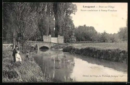 AK Longpont, Pont sur l`Orge, Route conduisant à Perray-Vaucluse