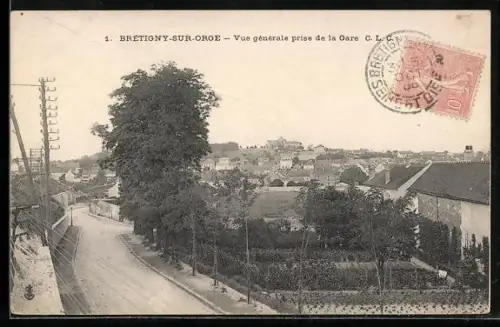 AK Brétigny-sur-Orge, Vue générale prise de la Gare