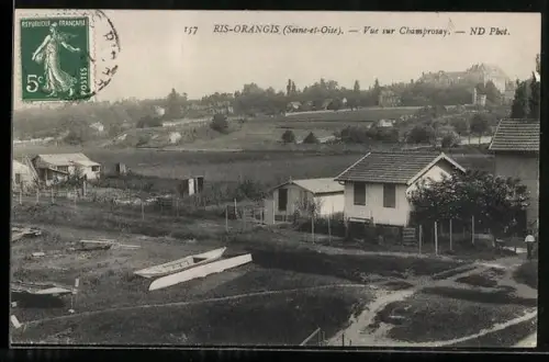 AK Ris-Orangis, Seine et Oisc, Vue sur Champrosay