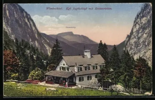 AK Berchtesgaden, Kgl. Jagdschloss mit Restaurant im Wimbachtal