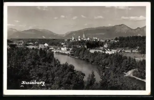 AK Krainburg, Blick über den Fluss zur Stadt