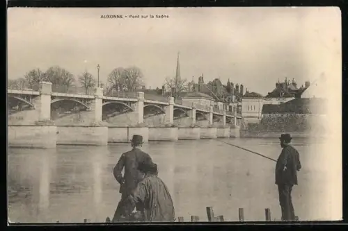 AK Auxonne, Pont sur la Saône
