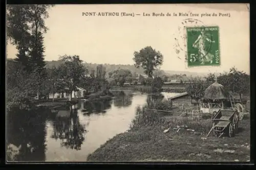 AK Pont-Authou, Les Bords de la Risle, Vue prise du Pont