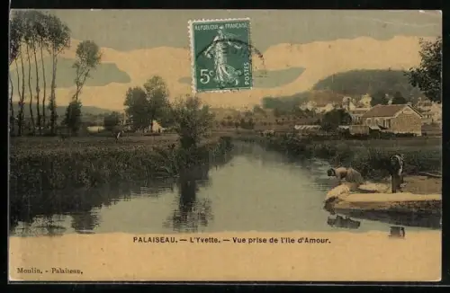 AK Palaiseau, L`Yvette, Vue prise de l`Ile d`Amour