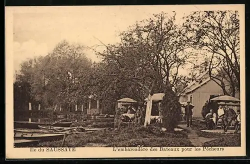 AK Ile du Saussaye, l'embarcadere des Bateaux pour les Pecheurs