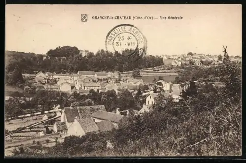 AK Grancey-le-Chateau, Vue Generale, Windmühle