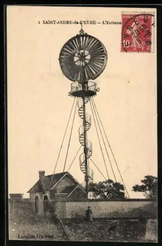 AK Saint-Andre-de-L'Eure, L'Eolienne, Windmühle