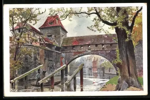 Künstler-AK Heinrich Kley: Nürnberg, Partie an den Kasematten