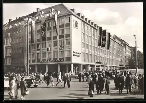 AK Leipzig, Neuerbautes Messehaus am Markt