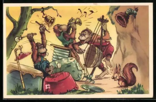 AK Comic Doremias Das, Affen-Combo macht laute Musik