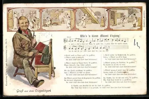 AK Erzgebirgler am Leierkasten, Lied Wie`s `n klenn Männl d`rgieng