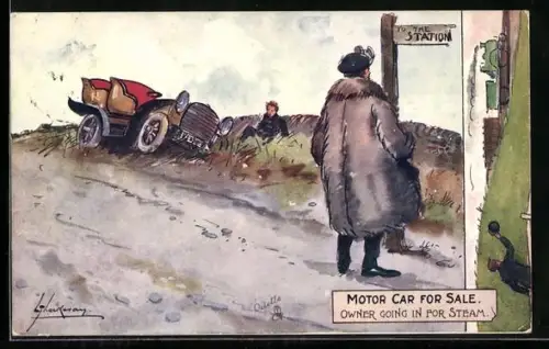 Künstler-AK L. Thackeray: Motor Car for Sale